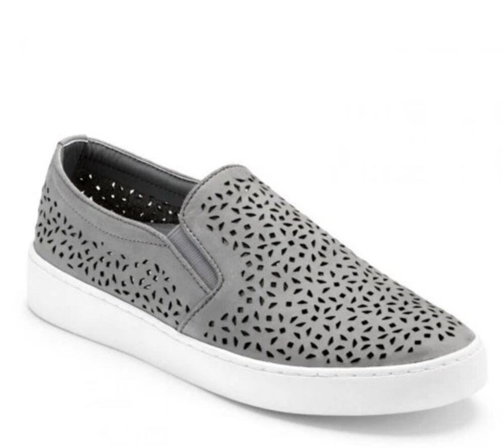 Vionic Splendid Midi Perf Slip-On Comfort Walking Sneaker Grey Sz 9 *No Insole*